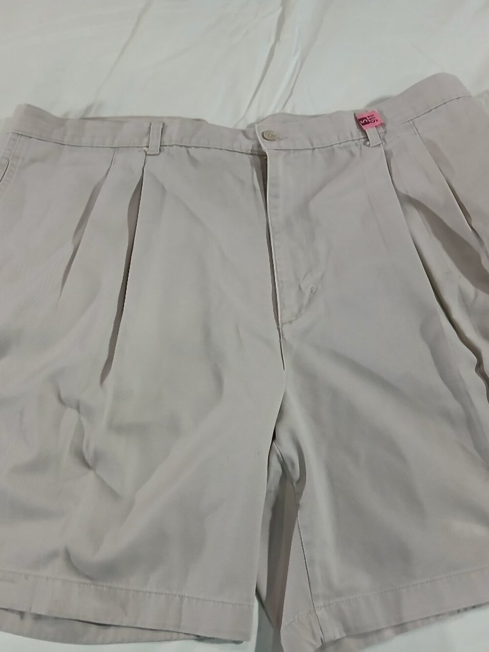 Cherokee Men's Khaki Pleated Golf Shorts Size 44 100% Cotton Classic Casual